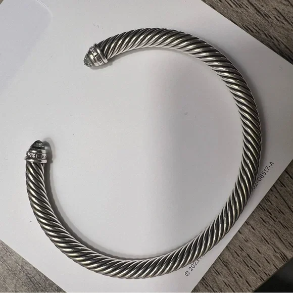 David Yurman Cable Bracelet
Sterling Silver, Prasiolite, Diamonds, 5mm - Picture 3 of 5